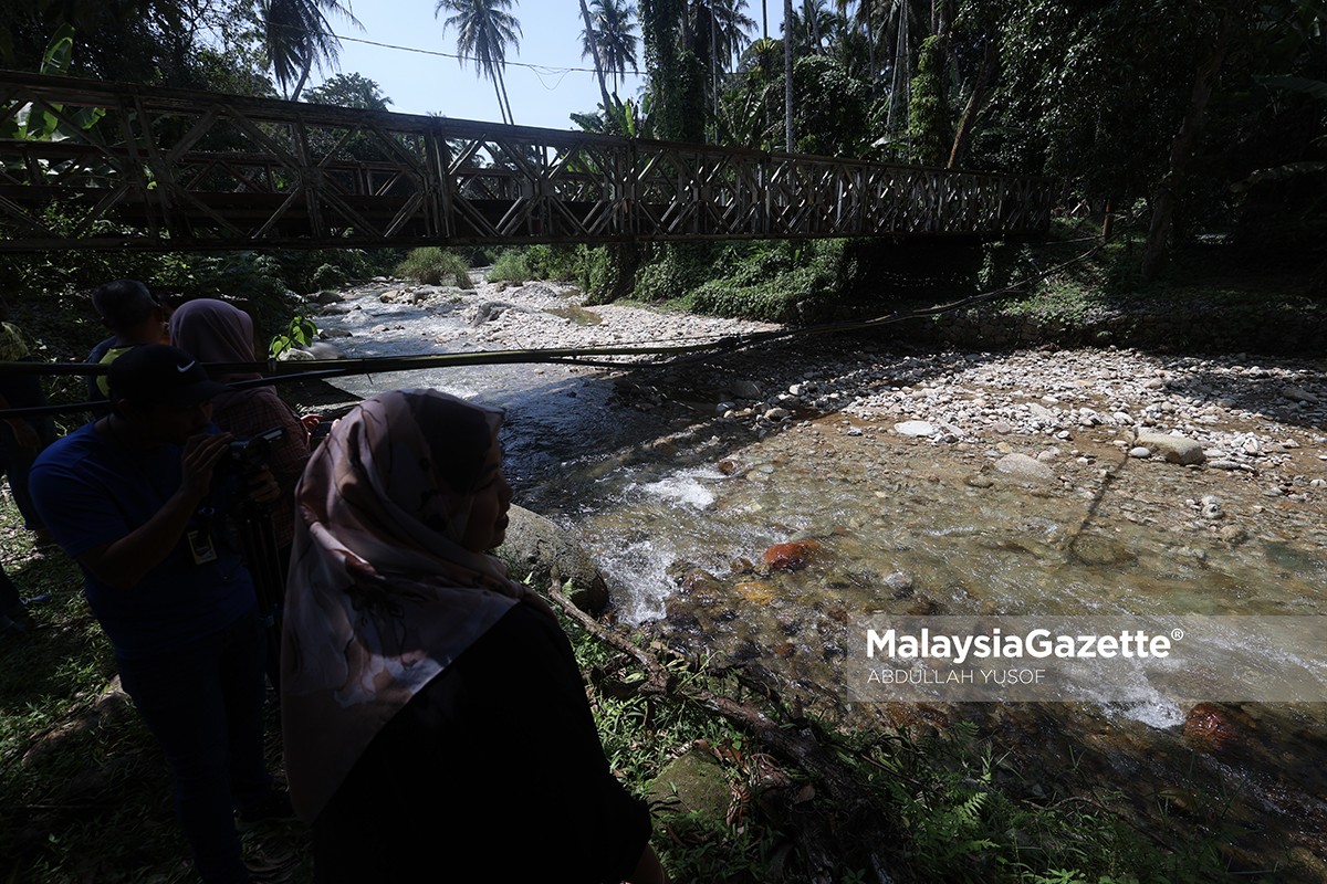 kepala air bidor tapah kampung poh sungai kenjur empat beranak hanyut sungai arus deras