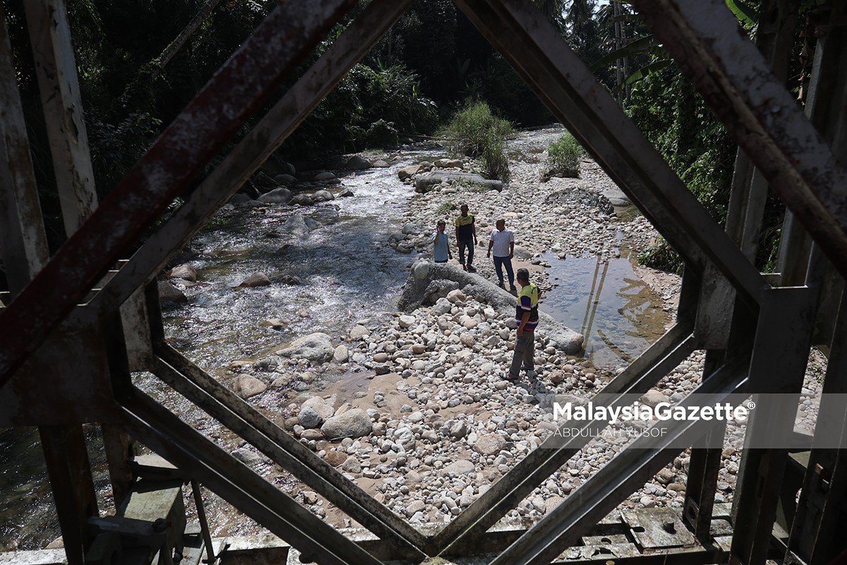 kepala air bidor tapah kampung poh sungai kenjur empat beranak hanyut sungai arus deras