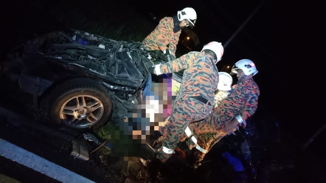 Lelaki maut dalam nahas jalan raya babitkan pacuan empat roda hutan melintang teluk intan proton iswara ford ranger bomba Sabarodzi kenderaan dua