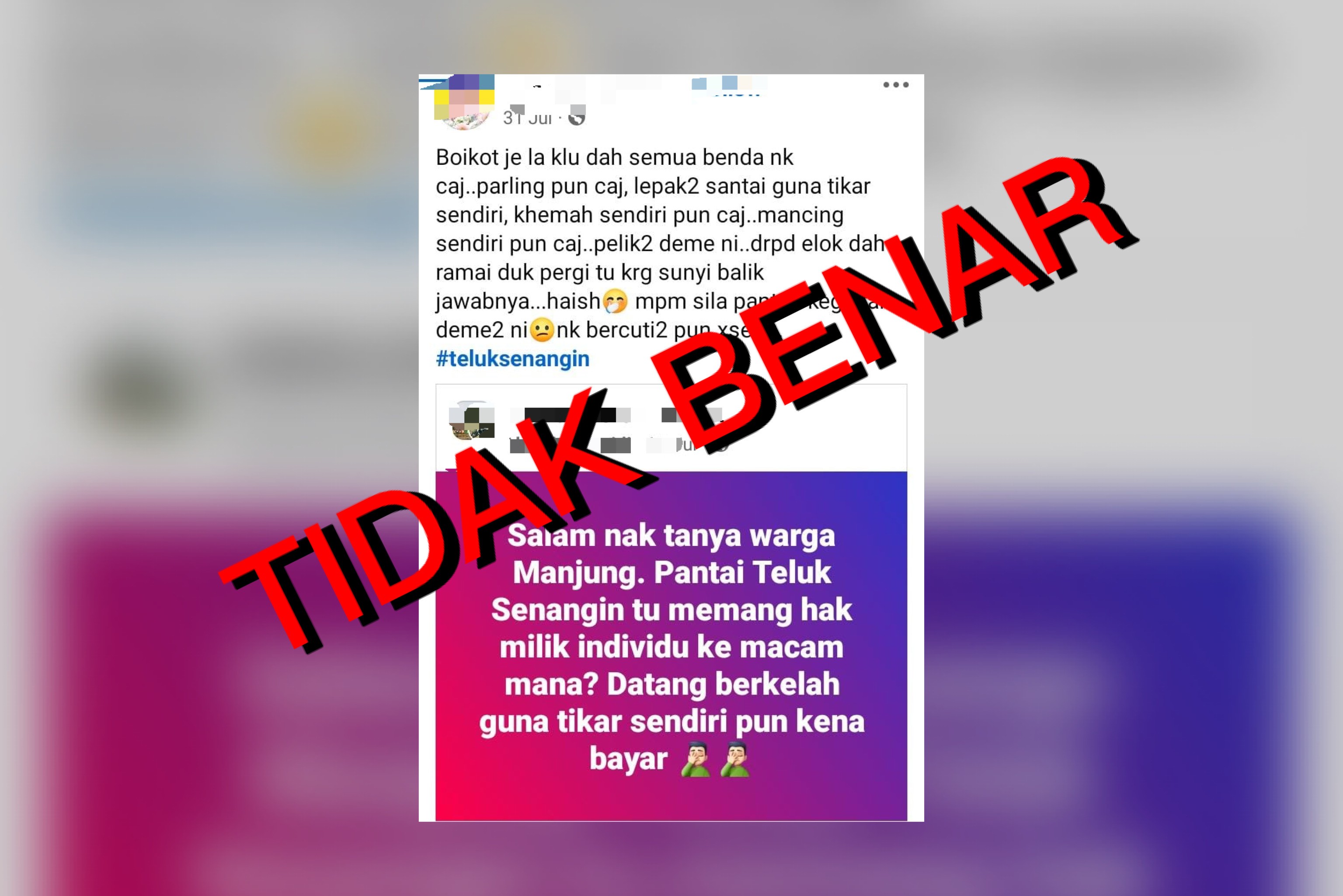 Pantai Teluk Senangin tiada caj pengunjung MPM Manjung