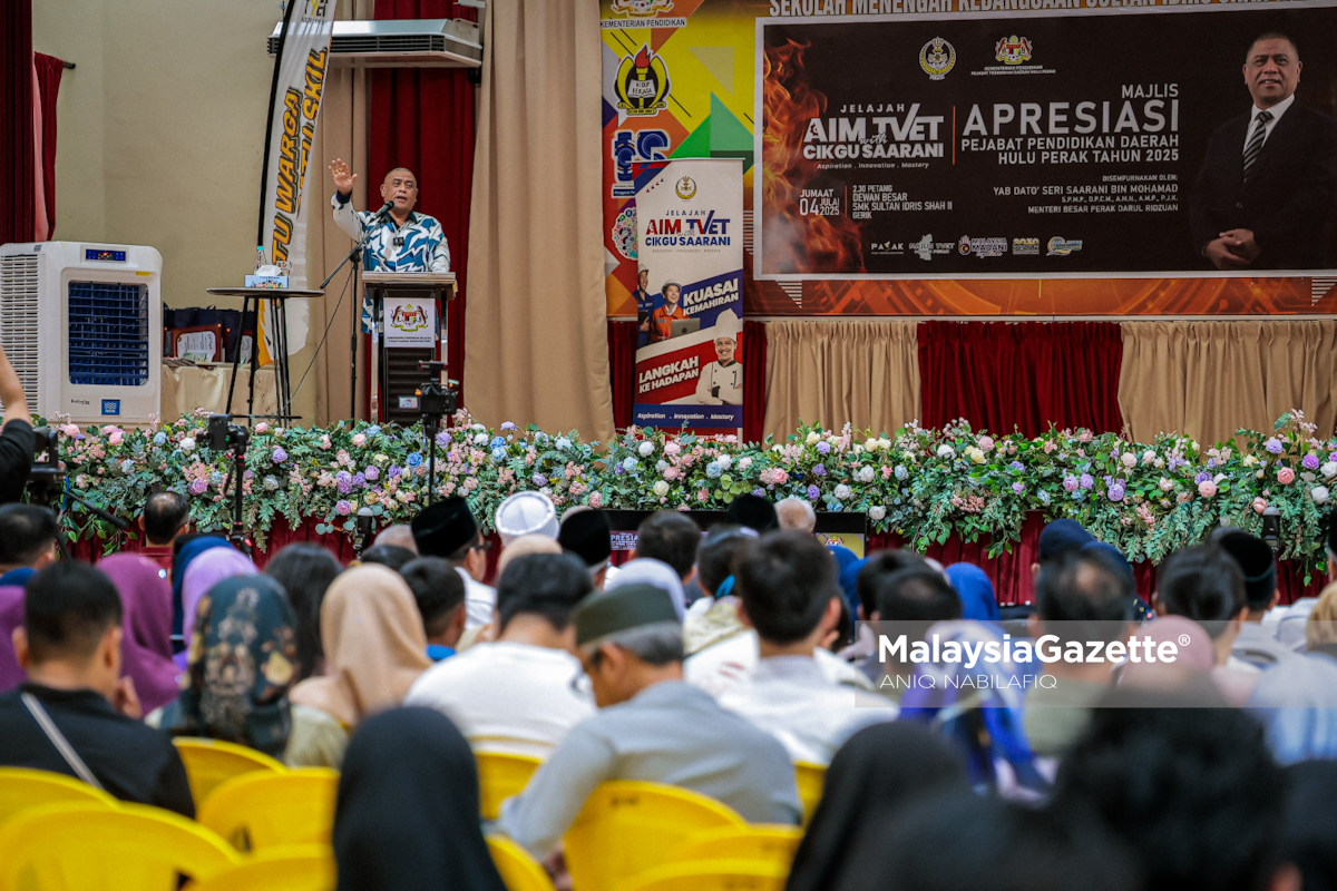 TVET khutbah Jumaat Perak TVET Perak 2025, Saarani Mohamad TVET, khutbah Jumaat TVET, peluang pendidikan TVET, AIM TVET Perak, pendidikan vokasional Perak, program PASAK Perak