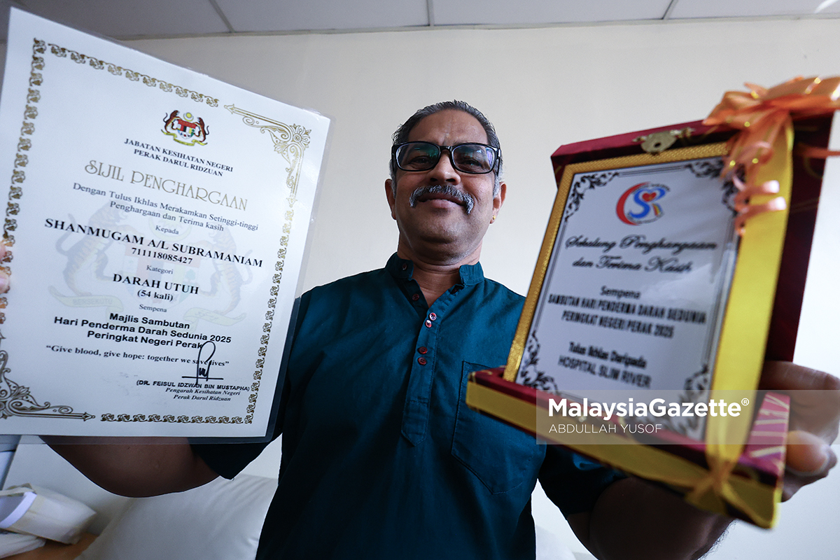 Kemalangan jalan raya jadi titik tolak derma darah penderma darah Perak, Hari Penderma Darah Sedunia, S Shanmugam penderma darah, stok darah hospital Perak, A Sivanesan Perak Kisah inspirasi penderma darah Perak kempen derma darah Perak, Hospital Raja Permaisuri Bainun, Hari Penderma Darah, bekalan darah Malaysia