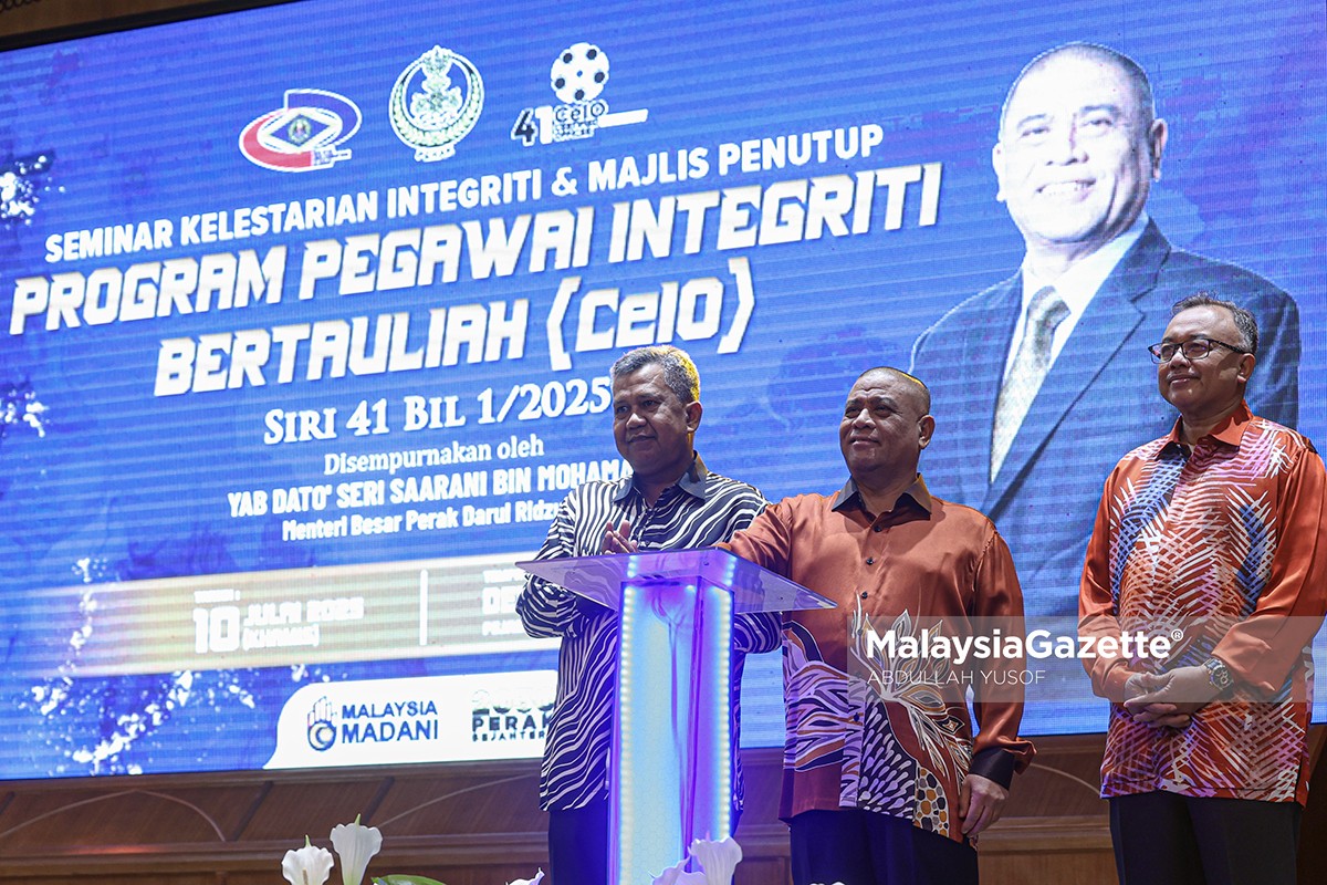 Integriti pengurusan institusi pendidikan agama Perak Pelan Perak Sejahtera 2030, integriti dalam pendidikan, tadbir urus institusi agama, Datuk Seri Saarani Mohamad, SPRM Perak, pembangunan institusi pendidikan agama, Seminar Kelestarian Integriti, Pegawai Integriti Bertauliah