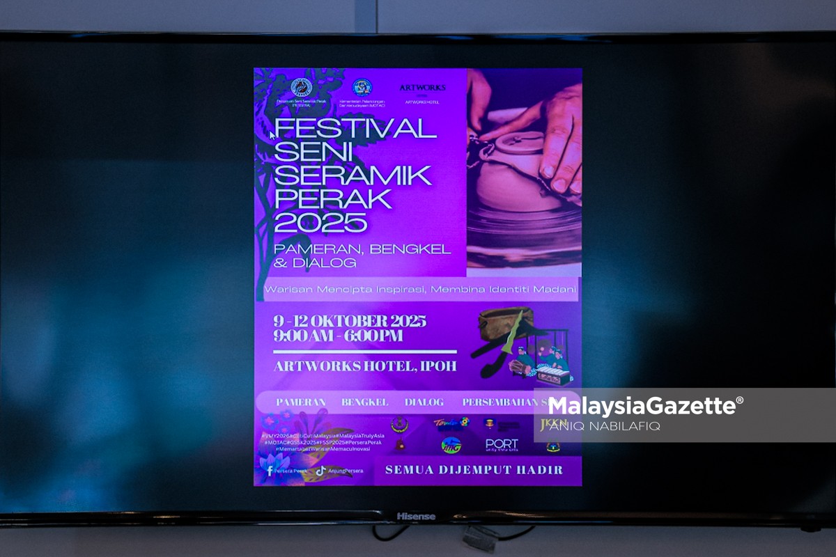 Festival Seni Seramik Perak 2025 PERSERA, seni seramik Perak, festival seni Perak, warisan budaya Perak, UiTM Perak, Tourism Perak, MOTAC, kraftangan Malaysia, simposium seni seramik, Saarani Mohamad