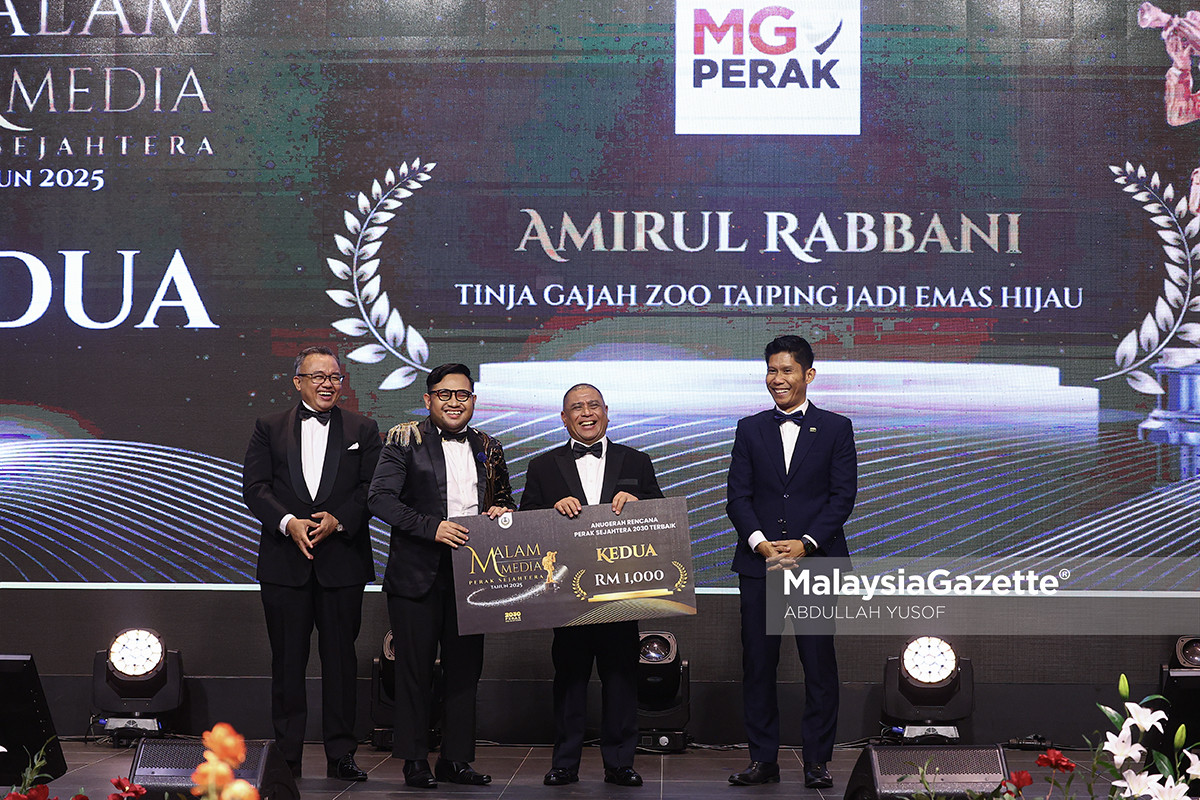 MG Perak raih enam Anugerah Malam Media Perak Sejahtera 2030 Malaysia Gazette Perak Malam Media Perak Sejahtera 2025, Anugerah Media Perak 2025, kejayaan MG Perak enam anugerah, Saarani Mohamad sampaikan anugerah media, Perak Sejahtera 2030 media